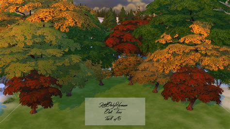 Mod The Sims Fall Color Oak Trees