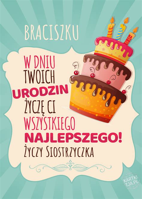 Braciszku W Dniu Twoich Urodzin życzę Ci Wszystkiego Najlepszego