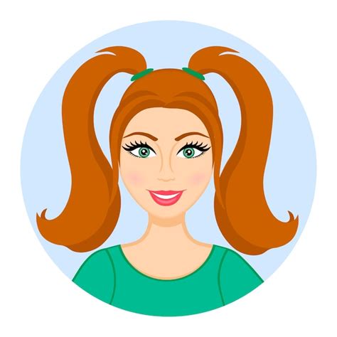 Premium Vector Avatar Of A Young Girl Smiling Woman Caucasian Woman