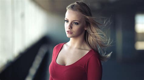 1366x768 red dress blonde 1366x768 resolution hd 4k wallpapers images backgrounds photos and