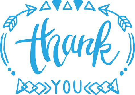 Sky Blue Geometric Border Thank You Png Download 33832386 Free