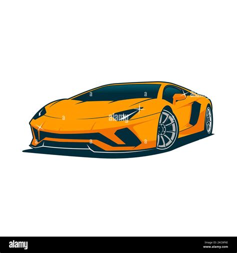 Lamborghini Aventador Vector Orange Colour Download It Now In High