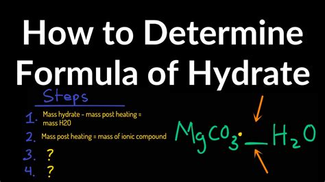 How To Determine Formula Of Hydrate Shortcut Examples Practice