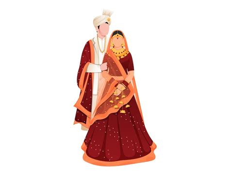 Premium Vector Hindu Newly Wed Couple Illustration