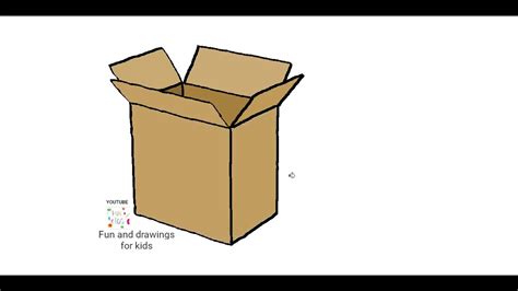 How To Draw A Cardboard Box Youtube