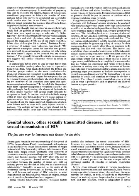 Genital Ulcers Other Sexually Transmitted Diseases And The Sexual Transmission Of Hiv The Bmj
