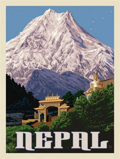 Nepal 🇳🇵 Travel Posters Tourism Poster Retro Travel Poster