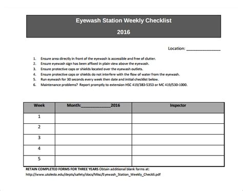Our printable log tracker is available for download in pdf & xps formats as well. FREE 11+ Weekly Checklist Templates in PDF | MS Word | Excel