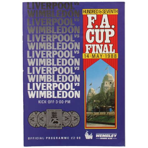 1988 Fa Cup Final Liverpool Vs Wimbledon Programme Football Programme