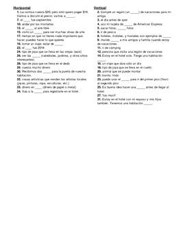New crossword puzzles are published daily and we have over 20 different crossword puzzles for you to solve. Avancemos 2, Unit 1 Lesson 2 (1-2) Crossword Puzzle by ...