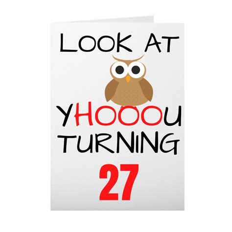 27th Birthday Card Funny 27th Birthday Card 27th Birthday T Idea