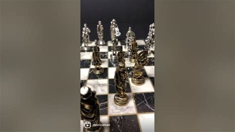 Turk Handmade Chess Metal Chess Set Decorative Chess Board Game Set