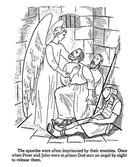 When suffering is considered a privilege, then preaching will not cease, even when threatened for persisting to proclaim the good news of the gospel. Peter released from jail coloring page | Family Home ...