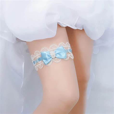 New Wedding Bridal Garter Satin Bow Rhinestones Garter Belt Sexy Lace