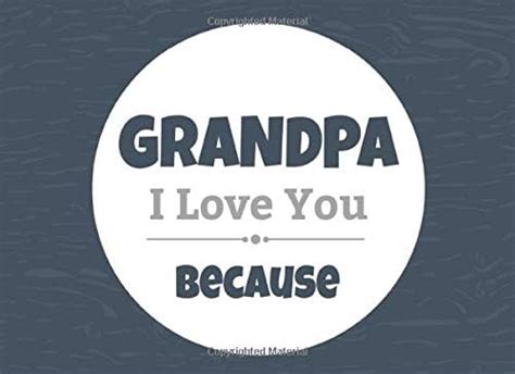 grandpa i love you because prompted fill in blank i love you book for grandpa t book for