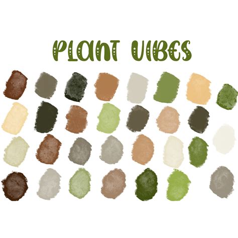 Stationery Procreate Palette 30 Swatches Moss And Earth Natural Colors