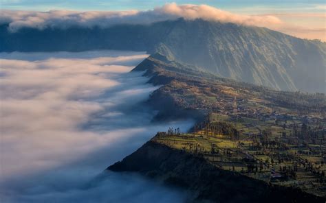 Nature Landscape Sunrise Mount Bromo Indonesia Clouds Field Mountain Wallpapers Hd