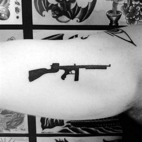 50 Tommy Gun Tattoo Ideas For Men Firearm Designs