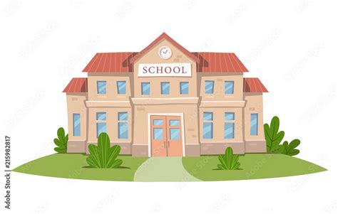 School Building Vector Illustration Stock Vector Adobe Stock