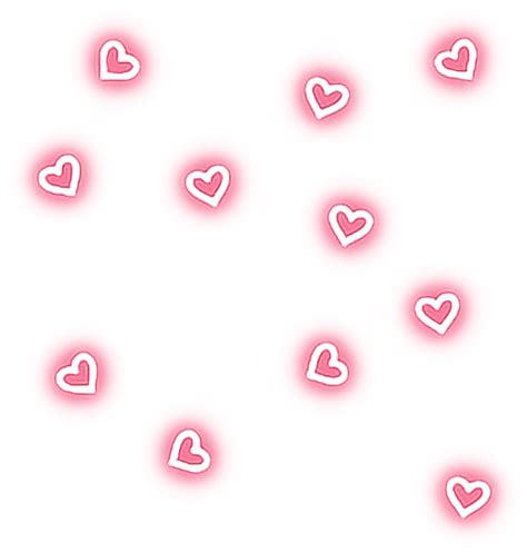 Pink Hearts Hearteu Glow Neon Sticker By Sleepingkookie