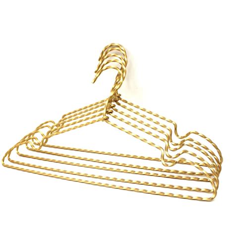 Great savings & free delivery / collection on many items. 16″ Satin Golden Twist Wire Adult Clothes Hanger 60PS/Lot ...