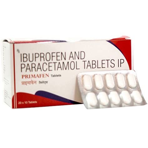 Ibuprofen And Paracetamol Tablets IP, Treatment: Pyrexia,Headache, Rs