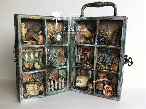 Hinged Shadow Box With Deeply Aged Treasure Pieces Cardmaking Tutorials