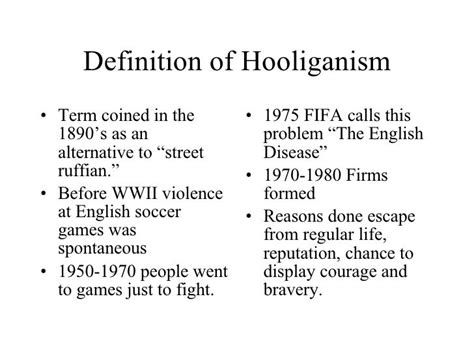 hooligan presentation