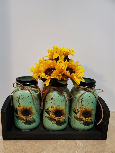 Mason Jar Kitchen Utensil Holdersmason Jar Decordecoupaged Jars