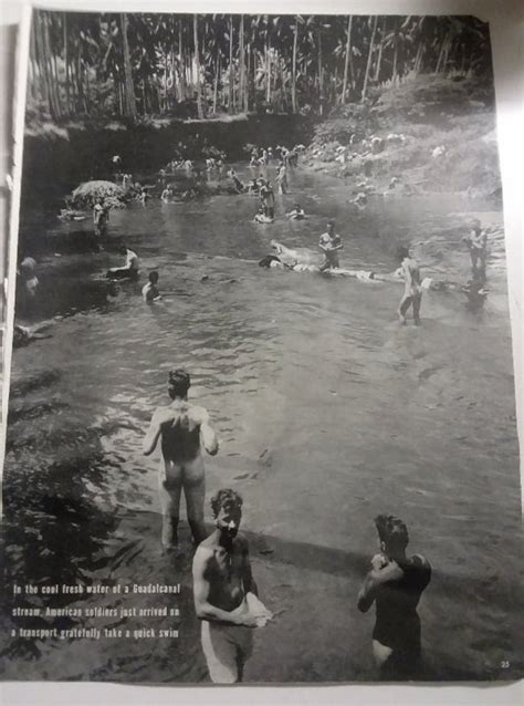 1943 Ww2 1 Page Photospread Naked Soldiers Bathing At Guadalcanal World War 2 Lk Etsy New Zealand