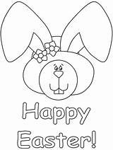 Easter Coloring Happy Bunny Pages Kids sketch template