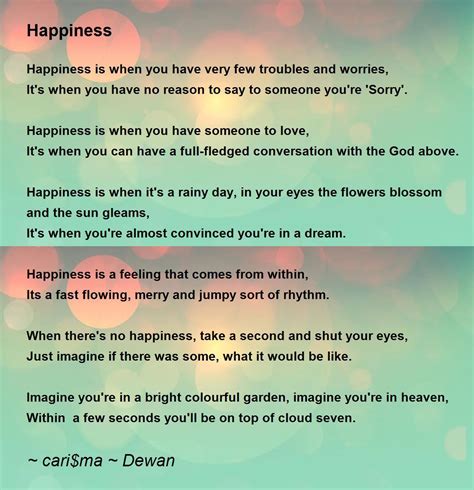 Happiness Happiness Poem By Carima Dewan