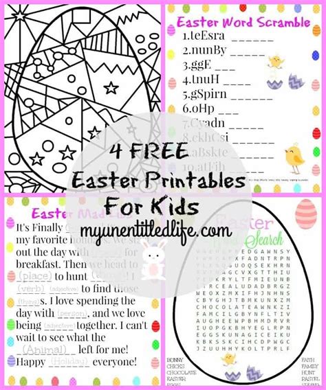 4 Free Easter Printable Activities For Kids