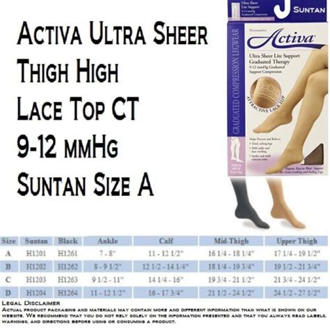 Buy Activa Size A Ultra Sheer Suntan Thigh High Lace Top Ct 9 12mmhg