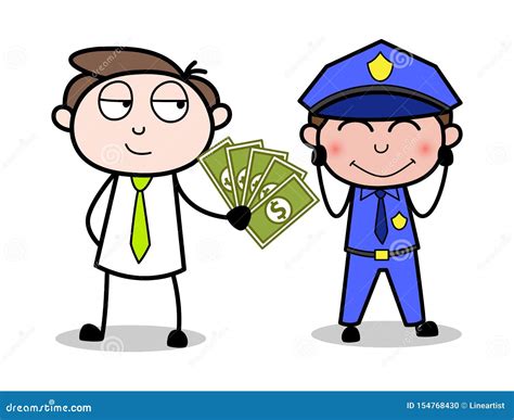 Entrega De Soborno A Un Oficial De Policía Ilustración De Vectores De