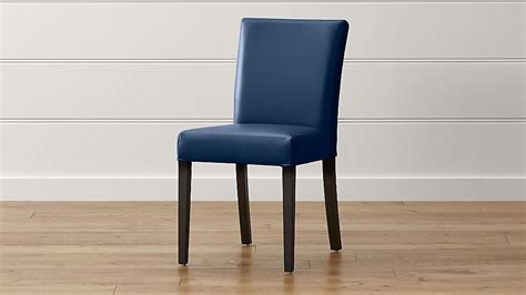| skip to page navigation. Lowe Navy Leather Dining Chair | Crate and Barrel