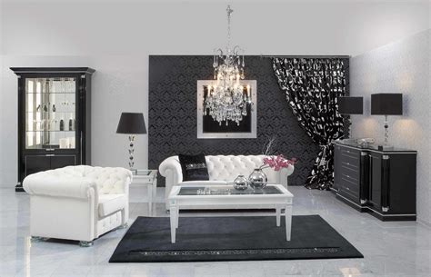 Black And White Living Room Interior Design Ideas