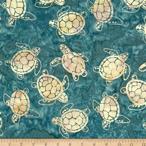 Michael Miller Batik Sea Turtles Teal Turtle Art Sea Turtle Art Sea