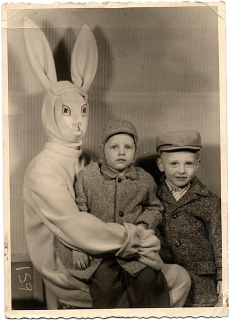 Scary easter bunny scares kids this is a compilation of some awesome scary easter bunnies that scare children. Happy Easter?? This is my favorite old photo. The kids look nervous. | Curious Snapshots ...