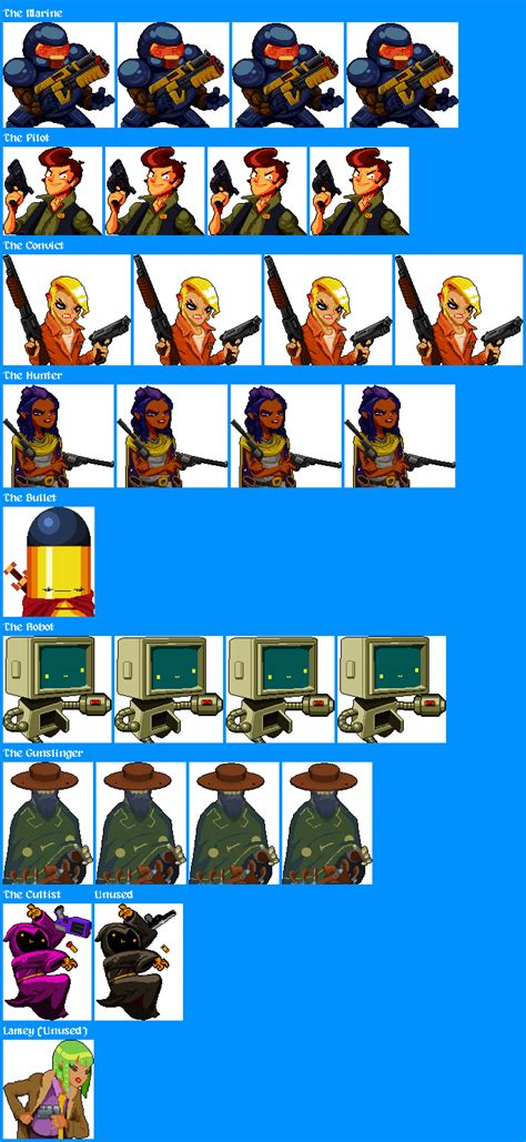 Pc Computer Enter The Gungeon Character Intro Cards The