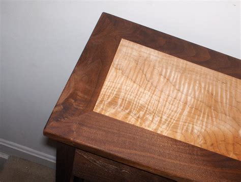 walnut  figured maple entry table  mc creations