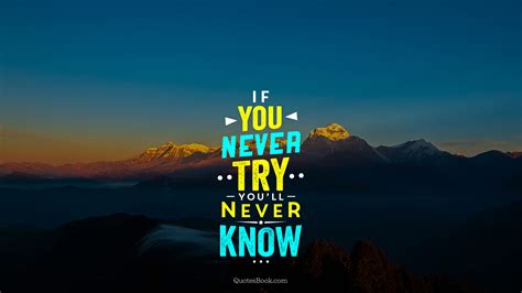 If You Never Try Youll Never Know Quotesbook