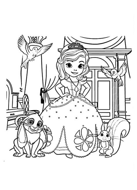 These black and white sofia the first coloring pages are free. Picture of Princess Sofia and Friends in Sofia the First ...