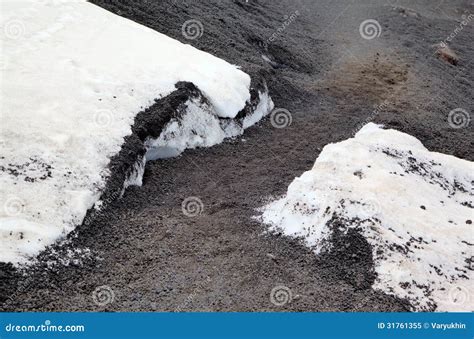 Black Snow And Volcanic Ash At Etna Volcano Stock Image Image Of