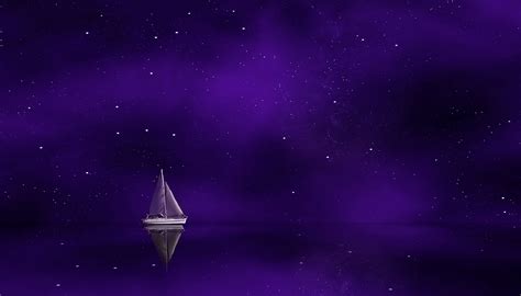 Download Wallpaper 3500x2000 Sail Starry Sky Reflection