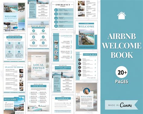 Air bnb House manual Signage Airbnb Welcome Book Template Superhost