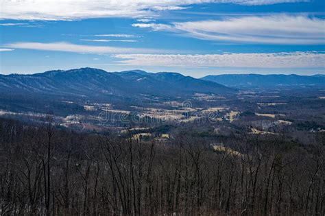 A Winter View Of Blue Ridge Mountains And Goose Creek Valley Stock