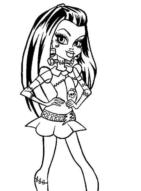 Color frankie stein from monster high in this picture the way you wanted. Monster High Coloring Pages
