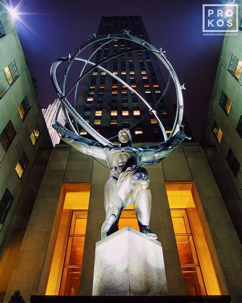 Rockefeller Center Atlas At Night Fine Art Photo By Andrew Prokos