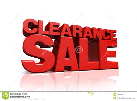 3D Red Text Clearance Sale Stock Illustration - Image: 43085867
